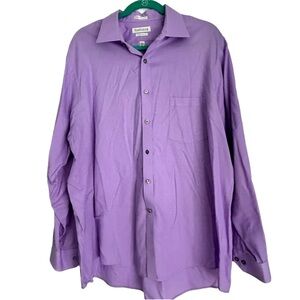 Van Heusen men’s purple button down shirt. 17 1/2 34x35. regular fit
